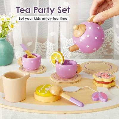 BUYGER Wooden Tea Party Set for Toddler Little Girls 3-5 with Teapot Tea Cup  Set Wooden Play Food Toy Kitchen Accessories for Kids Girls Children Boys  Toddler - Yahoo Shopping