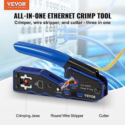 Hiija Pass Through RJ45 Crimp Tool, Ethernet RJ45 Crimper Cat5 Cat5e Cat6  Crimping Tool Kit for RJ45/RJ12 Regular and End-Pass-Through connectors 