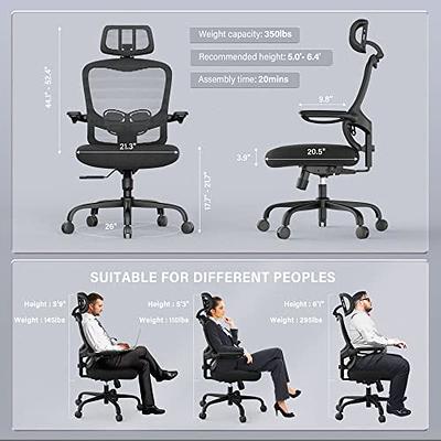 Youhauchair Ergonomic Office Chair, Home Office Desk Chairs with Adjustable  Headrest and Lumbar Support, 3D Armrests, Tilt Lock Function, High Back  Swivel Mesh Computer Chair - Yahoo Shopping