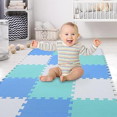 ToyVelt Foam Play Mat for Baby Kids Interlocking Foam Puzzle Floor Mats EVA  Non Toxic for Crawling, Exercise, Playroom, Play Area, Baby Nursery - Sea  Animals, 16 Tiles 