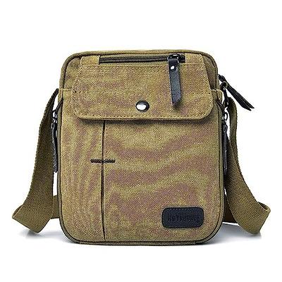 Shoulder Bag For Men,canvas Messenger Bag Small Multi Pocket