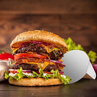 Stainless Steel Burger Press, 5.5 Inch Round Smasher, Non-Stick Smooth  Hamburger Press Flat Bottom Without Ridges, Bacon Grill Perfect for Top  Griddle