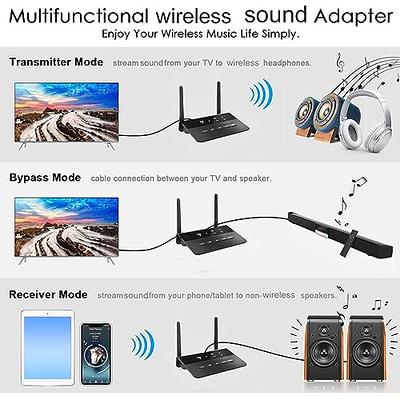 Frienicty Bluetooth 5.3 Transmitter Adapter for TV, 2-in-1 Wireless Audio  Transmitter Receiver, Bluetooth AUX Adapter for Airplane Headphones PC