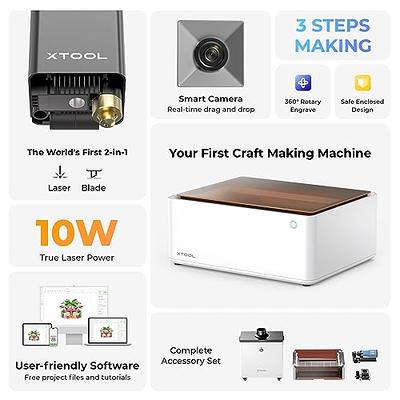  xTool M1 2-in-1 Laser Engraver with Air Assist, 10w Output  Craft Machine with Integrated Enclosure, Compatibility with Rotary, Air  Assist, Honeycomb Panel