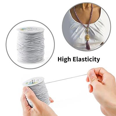 3 Pcs Crystal Elastic String For Bracelets 3 Size Clear White Stretchy Bead  Cord String For DIY Bracelet,Beading, Jewelry Making(0.5mm, 0.8mm, 1mm)