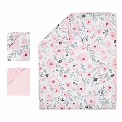 Bedtime Originals Blossom Watercolor Floral Twin Sheets and Pillowcase Set - Pink