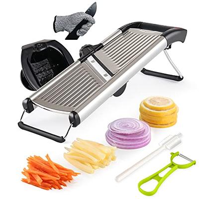 ZNM Mandoline Food Slicer, Adjustable Mandoline Slicer for Kitchen  Stainless Steel Mandolin Julienne Cutter with Safety Gloves, Mandoline  Vegetable