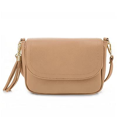 EVVE Small Crossbody Bag for Women Trendy Flap Saddle Purses with Tassel  Vegan leather Shoulder Bag - Taupe - Yahoo Shopping