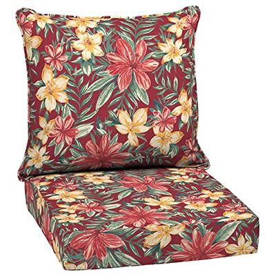 ARTPLAN Outdoor Cushion Thick Deep Seat Pillow Back For Wicker Chair, 24 in.  x 24 in. x 6 in., Square, Floral in Green - Yahoo Shopping