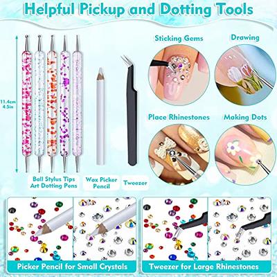 Hair Face Gems Rhinestone Kit with Makeup Glue, Colorful Jewels AB&Clear  Rhinestone Set, Wax Pencil Tweezer and Brush for Face Eye Hair Body Makeup