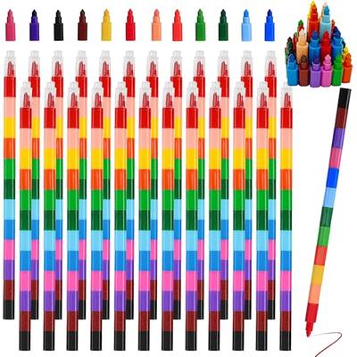Rainbow Pencils Stackable Crayons Mini Crayons For Kids Party Favors  12-Color Pencils Supplies For Kids Teens & Students School