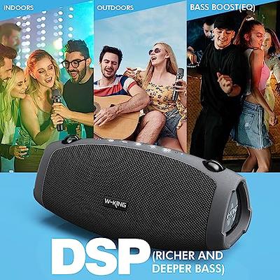 Bluetooth Speaker, 70W Loud Portable Speaker, Outdoor Wireless Bluetooth  5.0 Speakers with Subwoofer, Microphone, Remote Programmable Fm Radio