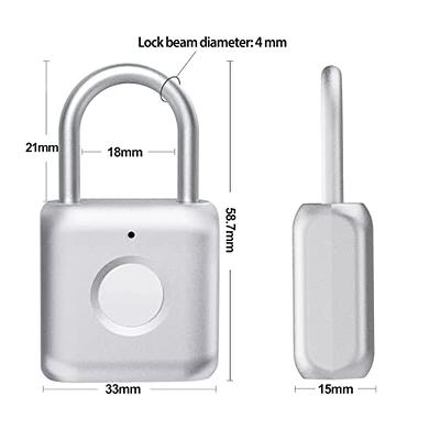 eLinkSmart Fingerprint Padlock Gym Locker Padlock Keyless USB Charging  (Silver) - elinksmart