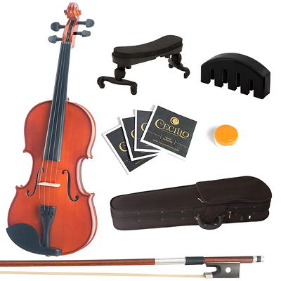 by Cecilio Full Size 1/4 MV200 Solid Wood Violin Pack with 1 Year Warranty, Violin Mute, Shoulder Rest, Bow, Rosin, Extra Set Strings, 2 Bridges & Case, Natural Varnish - Yahoo Shopping