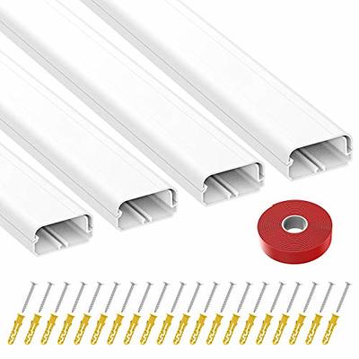 D-LINE Cord Cover White, 15.7 Inch One-Piece Half Round Cable Raceway,  Paintable Self-Adhesive Cord Hider, TV Wire Hider, Electrical C