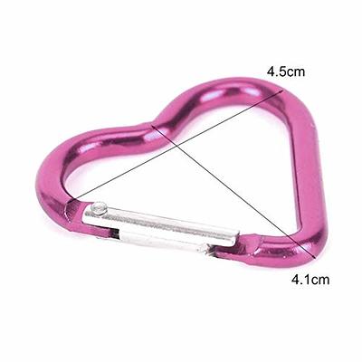 10Pcs Carabiner Heavy Duty Keychain Clip - Carabiner Heart Shaped