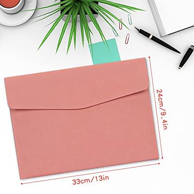 Green PU Leather A4 File Folder Document Holder Waterproof