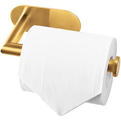 Noonext Toilet Paper Holder Gold, Adhesive Toilet Paper Holder with Phone  Shelf, Toilet Paper Roll Holder SUS304 Stainless Steel, Self Adhesive or