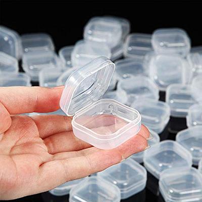 36 Pieces Small Plastic Storage Containers with Hinged Lids, Clear Bead Organizer Box Mini Storage Cases for Storage of Beads, Jewelry, Diamonds, DIY