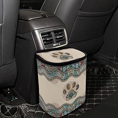 Mini Car Trash Can With Lid, Small Car Storage Box Plastic Vehicle Trash Bin  Hanging Car Rubbish Holder Double Lid Garbage Bin For Automotive Car Home