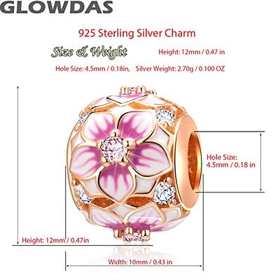 Magnolia Flower Charm Sterling Silver