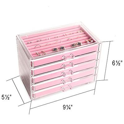 Extra Large Acrylic Jewelry Box for Women 5 Layers Clear Jewelry