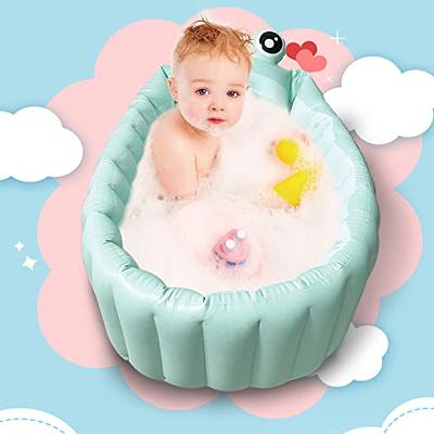 Inflatable Bathtub for Baby & Toddler; Saddle Horn Baby Bath Seat Keeps  Baby