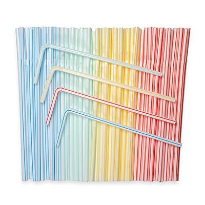 Colorful Plastic Drinking Straws - Flexible, Disposable, Extra-long  Flexible Straws - 100 Pack