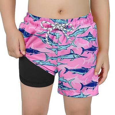 Men's 8 Swim Trunks Boxer Brief Liner | Hibiscus