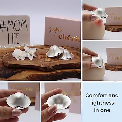 The Original Silver Nursing Cups - Nipple Shields for Nursing Newborn -  Newborn Essentials Must Haves - Nipple Covers Breastfeeding - 925 Silver (L