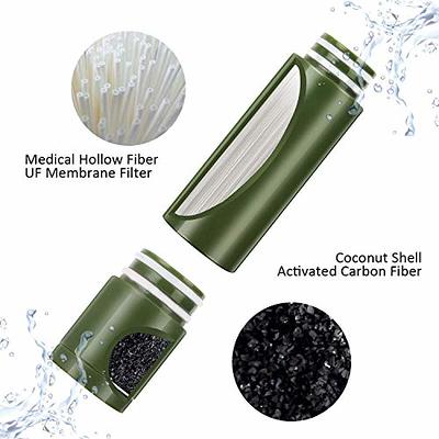 Purewell Water Purifier Pump with Replaceable Carbon 0.01 Micron Water  Filter, 4 Filter Stages, Portable Outdoor Emergency and Survival Gear 