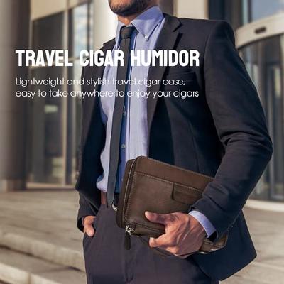 Premium Leather Travel Humidor & Accessories Tote