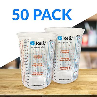 80pcs 8oz Disposable Measuring Cups for Epoxy Resin,Clear Plastic Mixing Cup with 80 Wooden Stirring Sticks for Resin, Stain, Paint Mixing