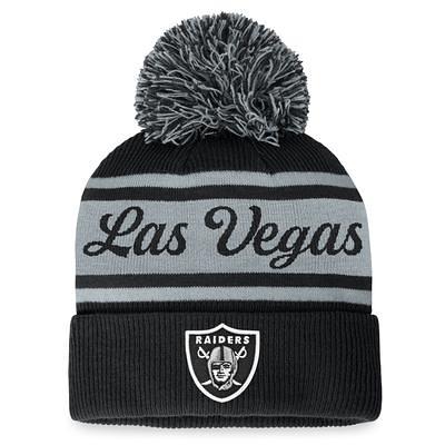 NFL New Era Raiders Black Gray White Striped LOGO Beanie Winter Stocking Hat