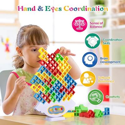 YISOOPEI 32pcs Stacking Toys Balance Building Blocks, Blocks for Kids Ages  4-8, 2 Player Games for Family Games for Kids and Adults,Travel Games