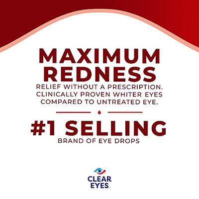 Clear Eyes Maximum Redness Relief Eye Drops  Relieves Drying, Burning &  Irritations, 0.5 Fl Oz (Pack of 3) - Yahoo Shopping