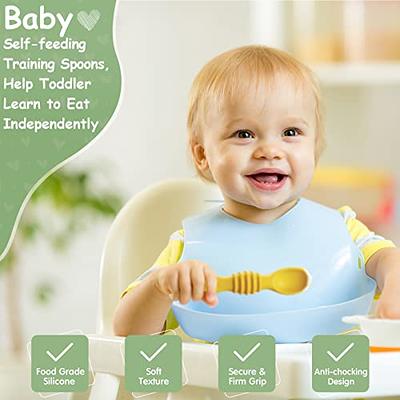 Baby Spoons Self Feeding 6 Months, Silicone Baby Spoons First