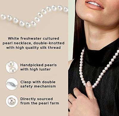 The Pearl Source Real Pearl Necklace for Women with AAA+ Quality