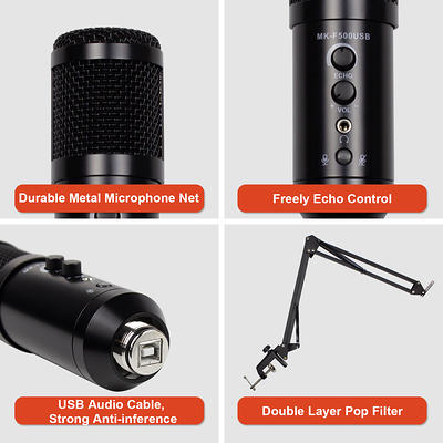 Movo Smartphone Podcast Microphone Bundle for iPhone, iPad - 2X Condenser  Microphone, 2X Desktop Mic Stand, 2X Studio Headphones, Dual Channel XLR