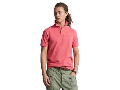 Polo Ralph Lauren slim fit pique polo with red player logo in washed navy