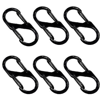 S Carabiner,Black Double Sided S biner Keychain 6 Pieces Stainless Zipper  Clips Anti Theft for Keys Backpacks (S-Small) - Yahoo Shopping