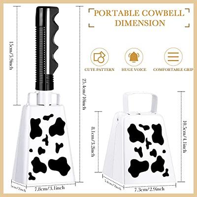 Small white cowbell with handle grip for weddings & cheer events