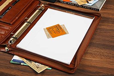 Personalized Genuine Leather 3 Ring Binder With Clipboard 