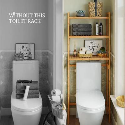 Wall Mount Bathroom Furniture Bamboo 3-Tier Over-The-Toilet Space