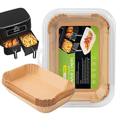 Air Fryer Rectangular Paper Liners Disposable for Dual Air Fryer with 2  Baskets 8 Qt and