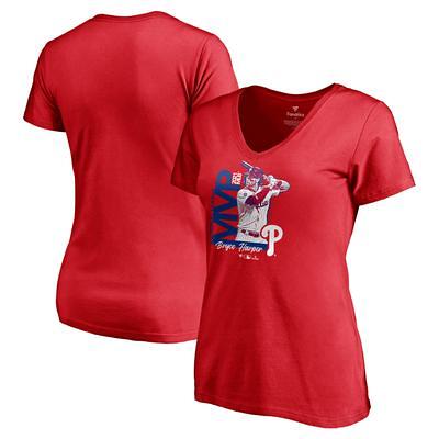 Women's Fanatics Branded Bryce Harper Red Philadelphia Phillies 2021 NL MVP  V-Neck T-Shirt - Yahoo Shopping