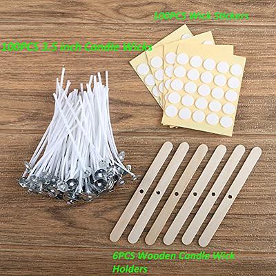 MILIVIXAY 3.5 inch Candle Wick Bundle: 100PCS Candle Wicks, 100PCS Candle  Wick Stickers and 6PCS Wooden Candle Wick Holders - Wicks Coated with  Paraffin Wax, Cotton Wicks Kits for Candle Making. - Yahoo Shopping