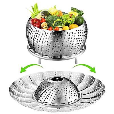 Stainless Steel Steamer Strainer Basket, Food Fish Veggie Steamer Basket, Metal Steamer Insert, Stainless Steel Cookware Tools, Size: As described