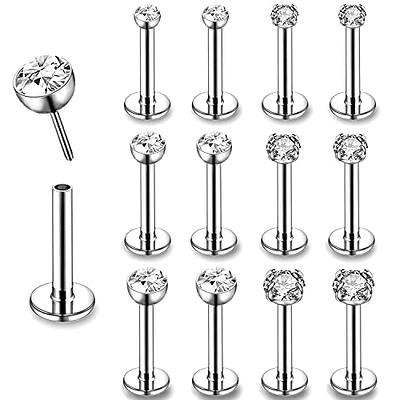 ZS 12Pcs 16G Pushin Lip Rings, Stainless Steel Medusa Piercing Jewelry, 2mm  3mm 4mm CZ Forward Helix Earring, Labret Monroe Piercing Jewelry for Women  Men (Sliver,L:8mm) - Yahoo Shopping