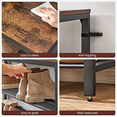 Shoe Rack 8-Tier Shoe Organizer Metal Storage Adjustable Angled Shelves  32-40